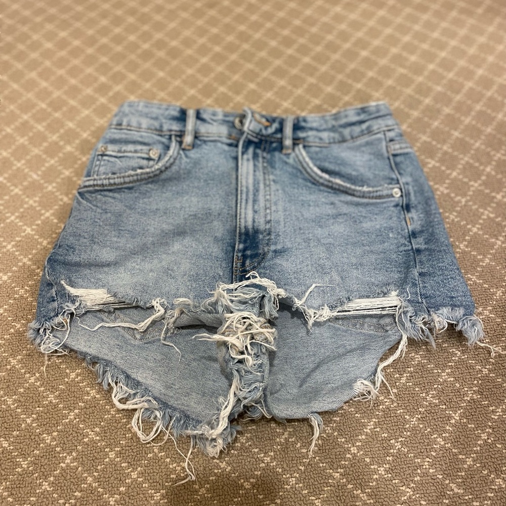 ZARA high rise jean shorts